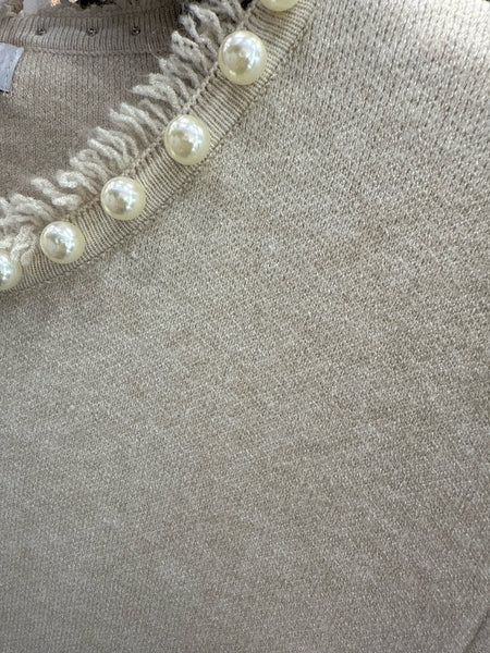 Pearl Trim Knit Dress