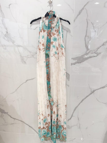 Sleeveless Pleated Print Dress