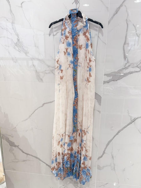 Sleeveless Pleated Print Dress