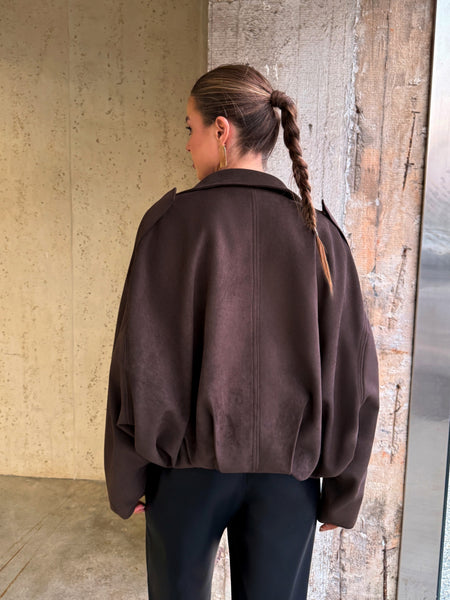 Ultra Suede Zipper Front Jacket