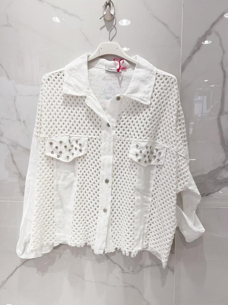 Eyelet Linen Shirt