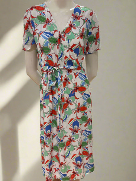 Printed Dress With Belt
