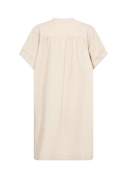 Short Sleeve Linen Mix Dress