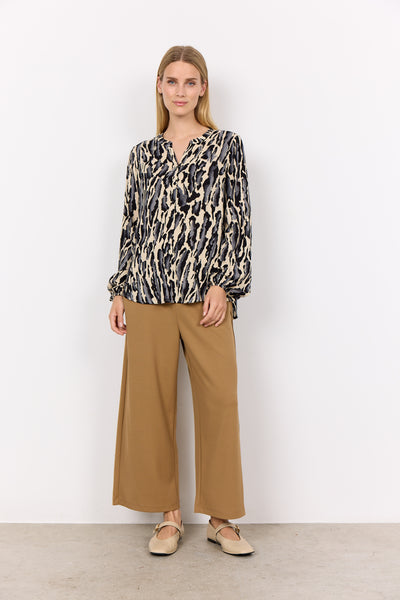 Long Sleeve Animal Print Blouse