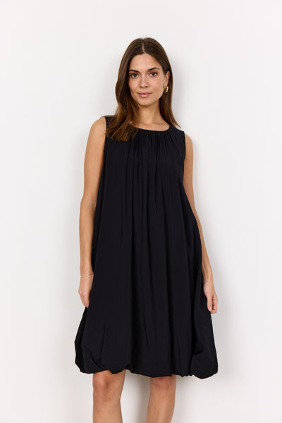 Sleeveless Gathered Neckline Dress