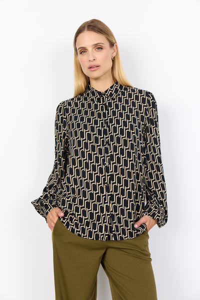 Geometric Geometric Print Blouse