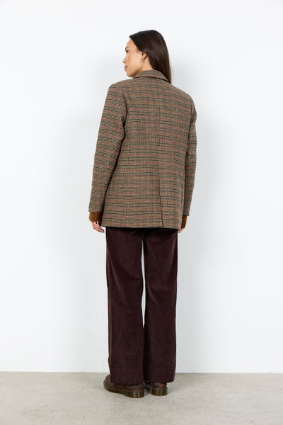 Button Front Checkered Blazer