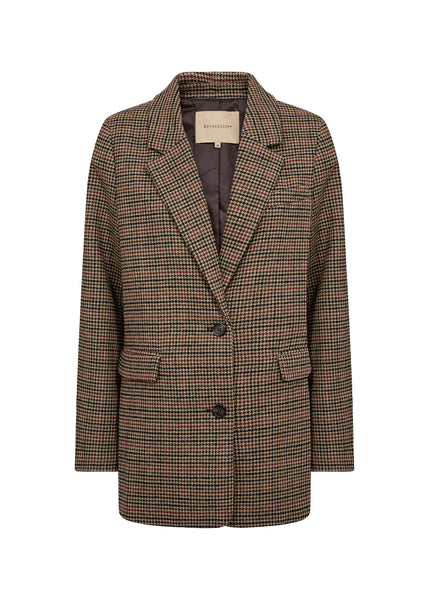 Button Front Checkered Blazer