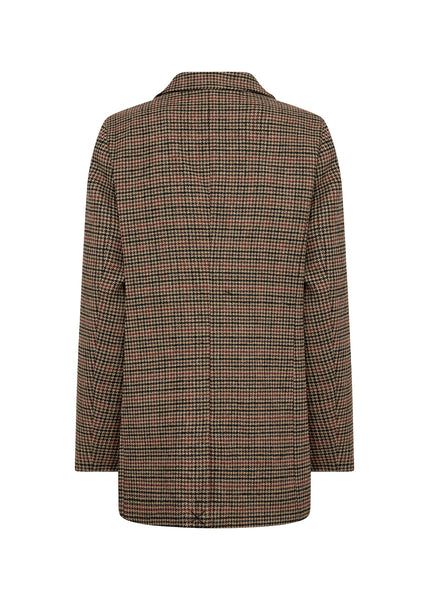 Button Front Checkered Blazer