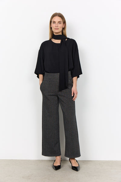 3/4 Drape Sleeve Blouse With Scarf