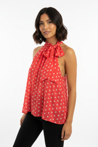 Sleeveless Polka Dot Top