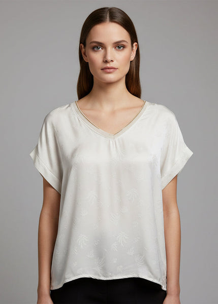 Short Sleeve Sateen Top