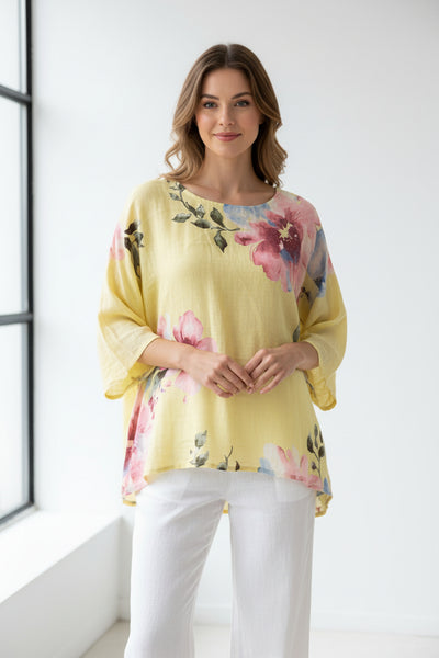 Floral Linen Top