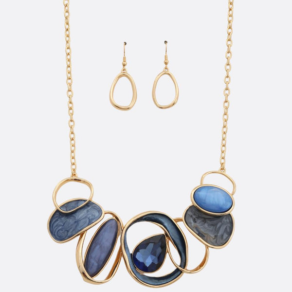 Color Metal Circle Link Necklace