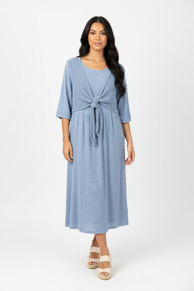 Tie Front Linen/Cotton Dress