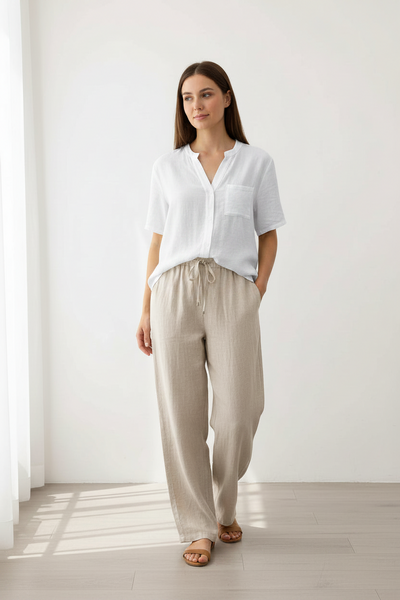Short Sleeve Linen/Cotton Shirt