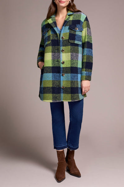 Notch Collar Plaid Shacket