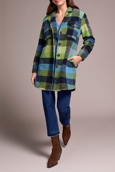 Notch Collar Plaid Shacket