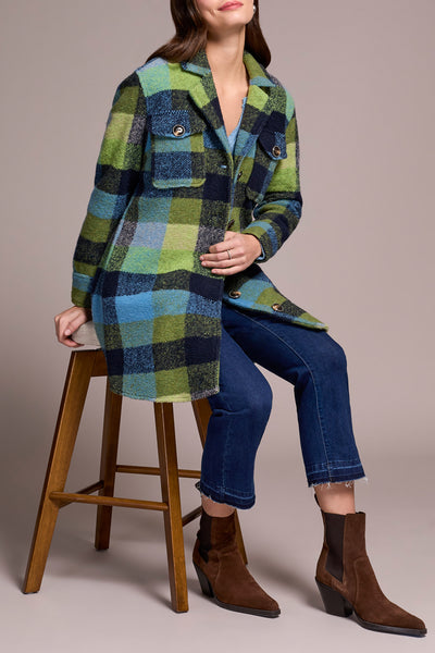 Notch Collar Plaid Shacket