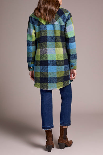 Notch Collar Plaid Shacket