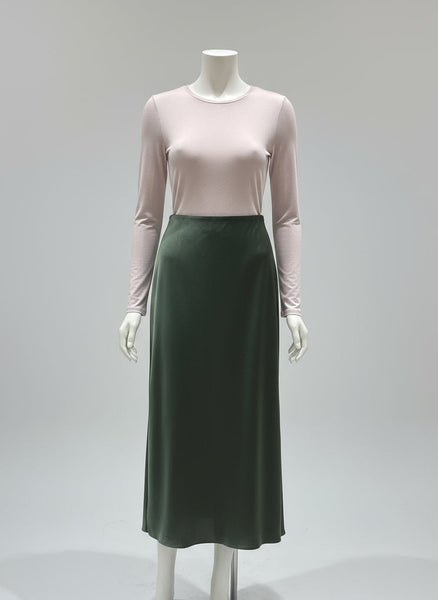 Long Sateen Skirt