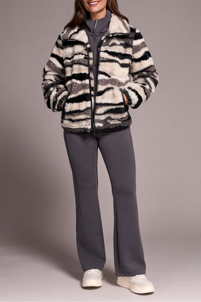 Fuzzy Camo Zip-Up Puffer Jacket