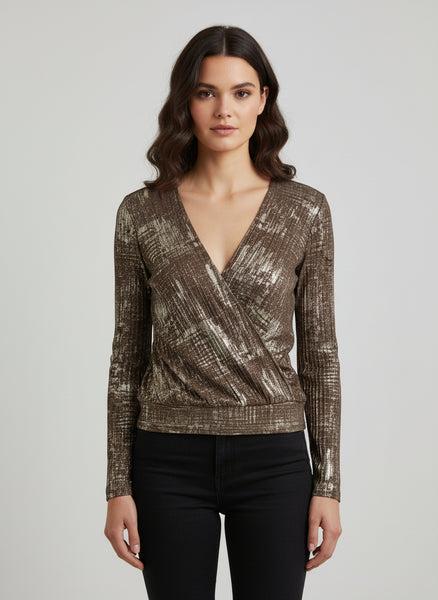Long Sleeve Cross Over Top