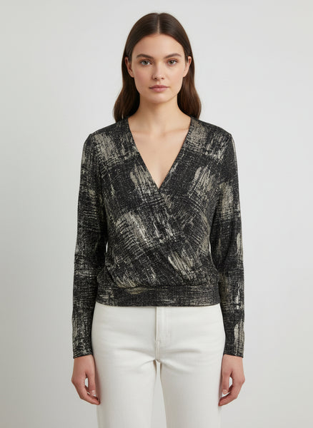 Long Sleeve Cross Over Top