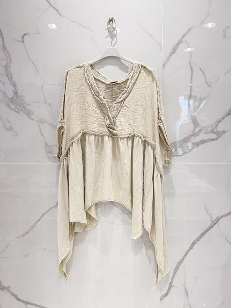 Detail Neck Cotton Tunic