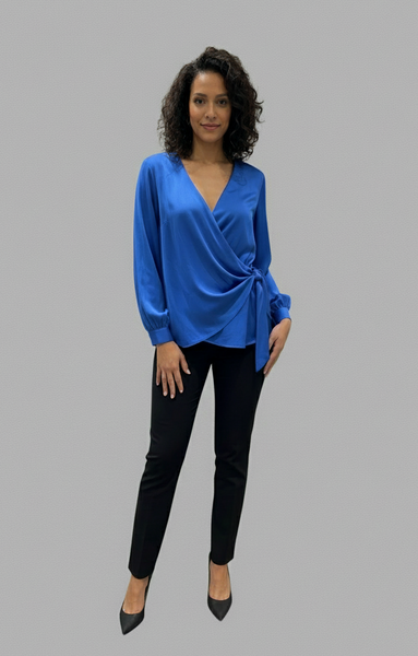 Cross-Over Sateen Blouse