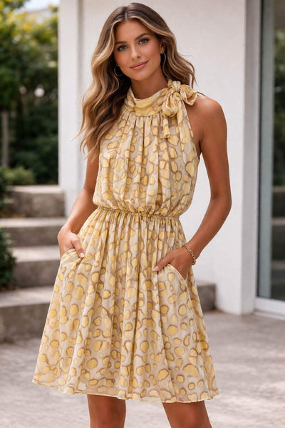 Sleeveless Print Dress