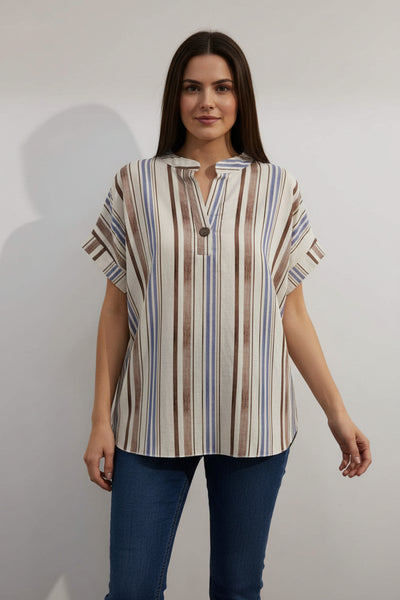 Short Sleeve Cotton/Linen Top