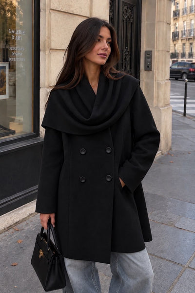 Draped Shawl Collar Sweater Tunic