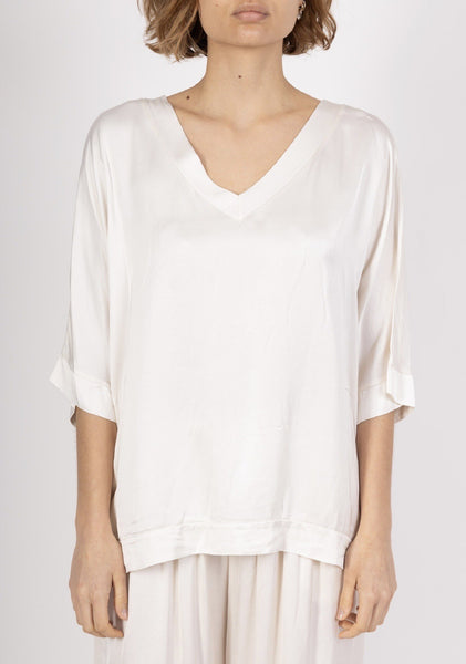 Short Sleeve Sateen Top