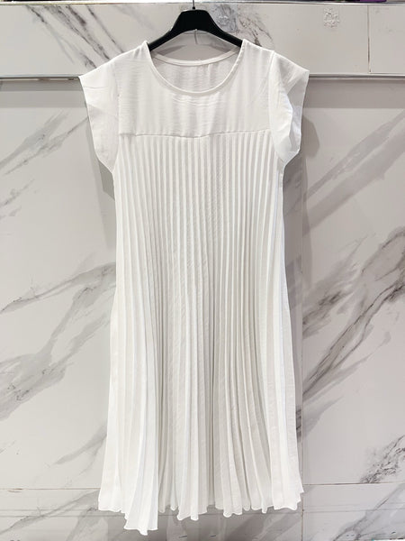 Short Sleeve Pleated   Dress