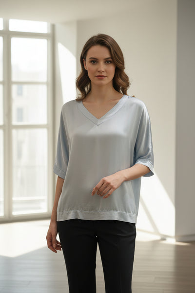 Short Sleeve Sateen Top