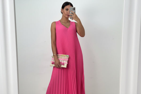 Sleeveless Pleat Dress