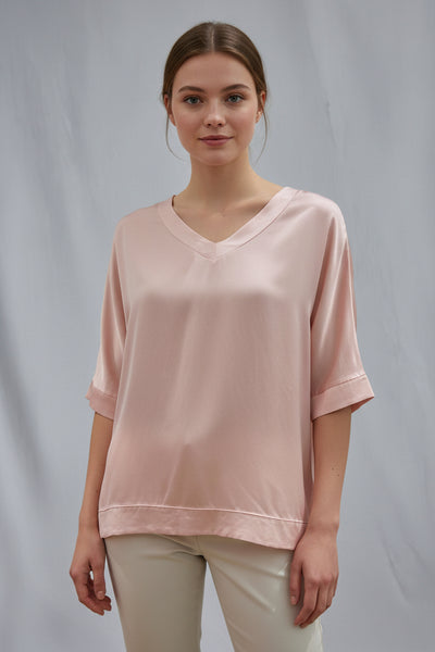 Short Sleeve Sateen Top
