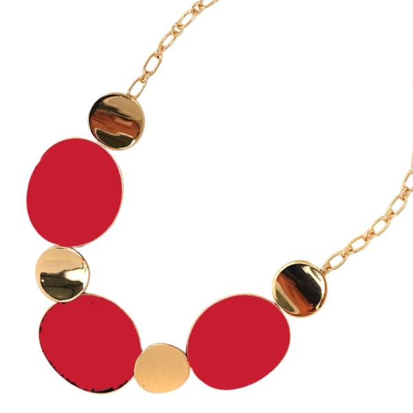 Round Metal Bead Link Necklace