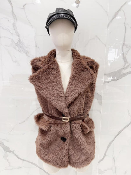 Belted Fur Vest