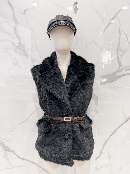 Belted Fur Vest