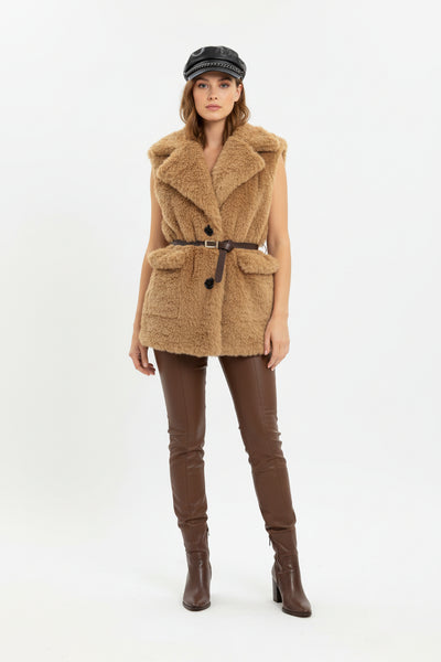 Belted Fur Vest
