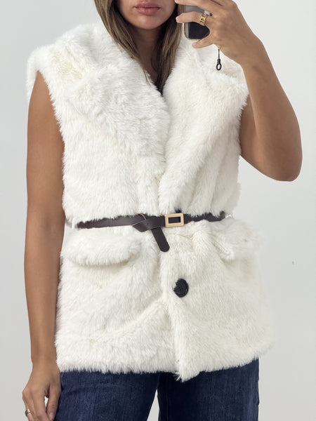 Belted Fur Vest