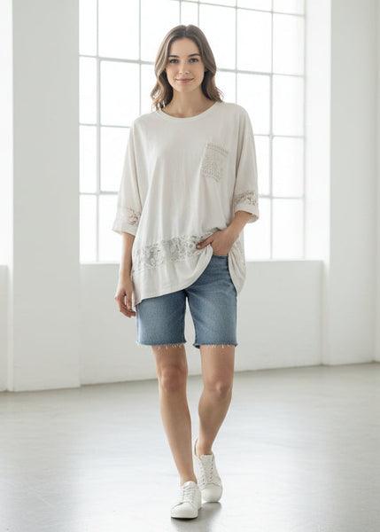 Short Sleeve Top with Pocket Detail