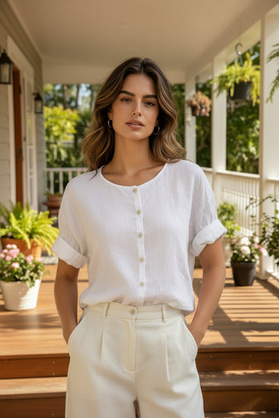 3/4 Sleeve Linen Shirt