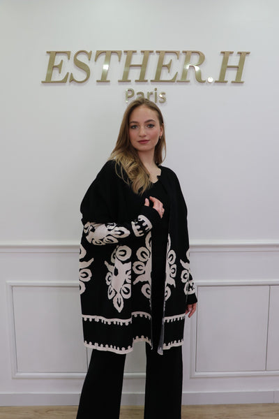 Open Front Floral Cardigan