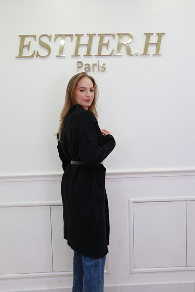 Long Open Front Knit Cardigan