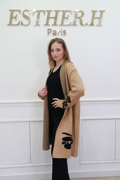 Long Open Front Knit Cardigan