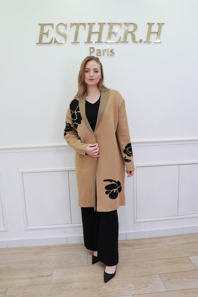 Long Open Front Knit Cardigan