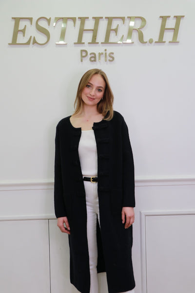 Long Open Front Knit Cardigan